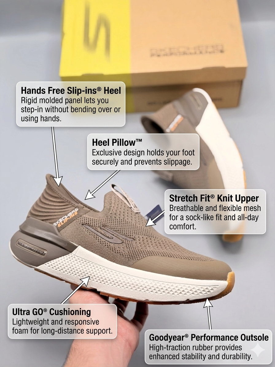 Skechers Go RUN Elevate 2.0 Slip-Ins Brown Running & Walking Shoes