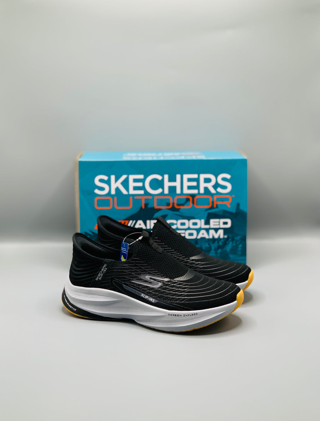 Sketchers Slip Ins Arch Fit "Carbon Infused" Black Comfortable Shoes