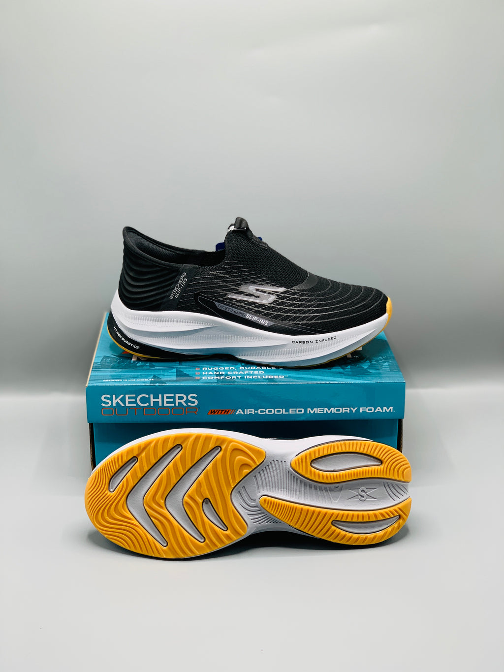 Sketchers Slip Ins Arch Fit "Carbon Infused" Black Comfortable Shoes