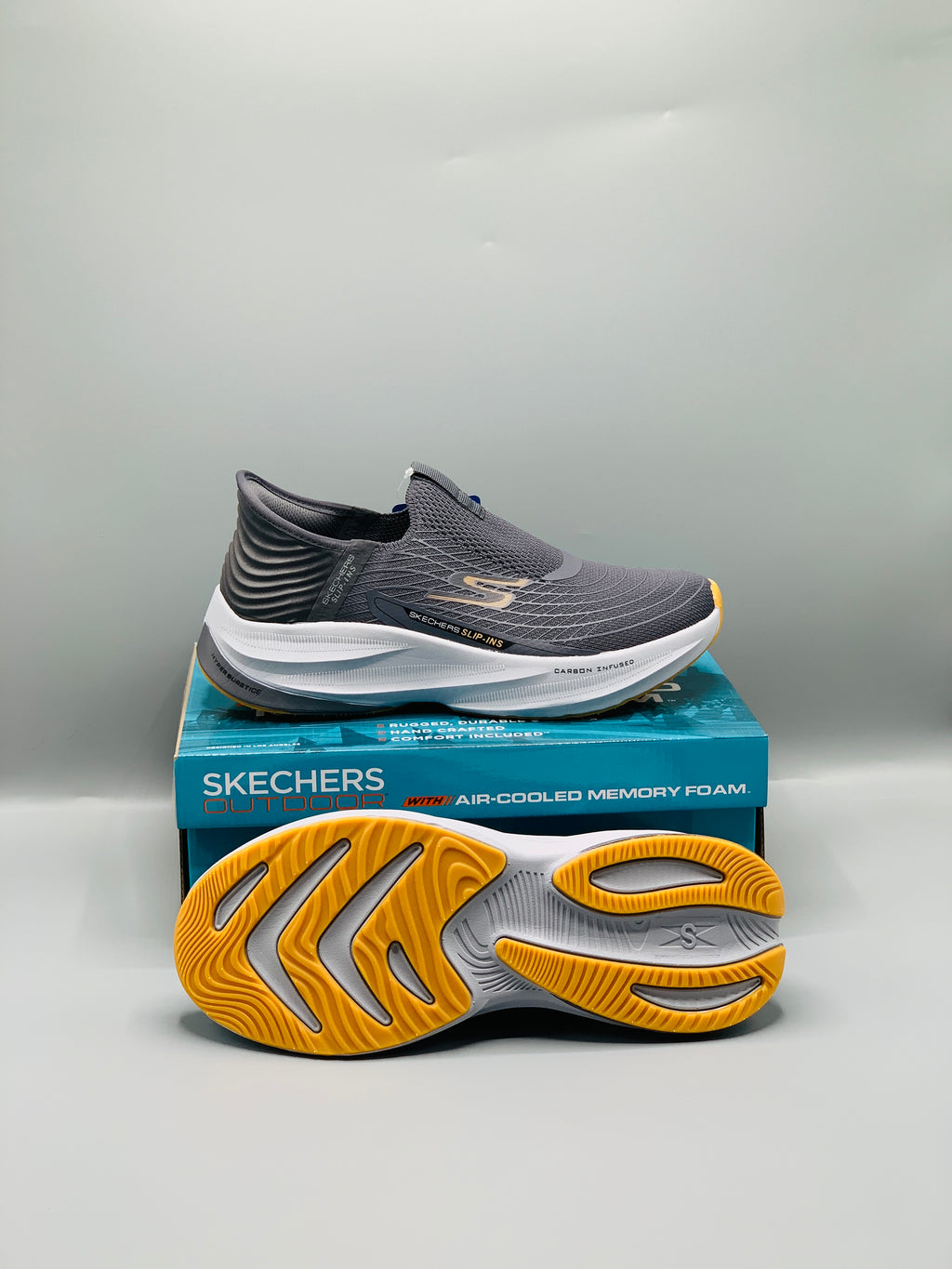Sketchers Slip Ins Archfit "Carbon Infused" Dark Grey Most Comfortable Shoes