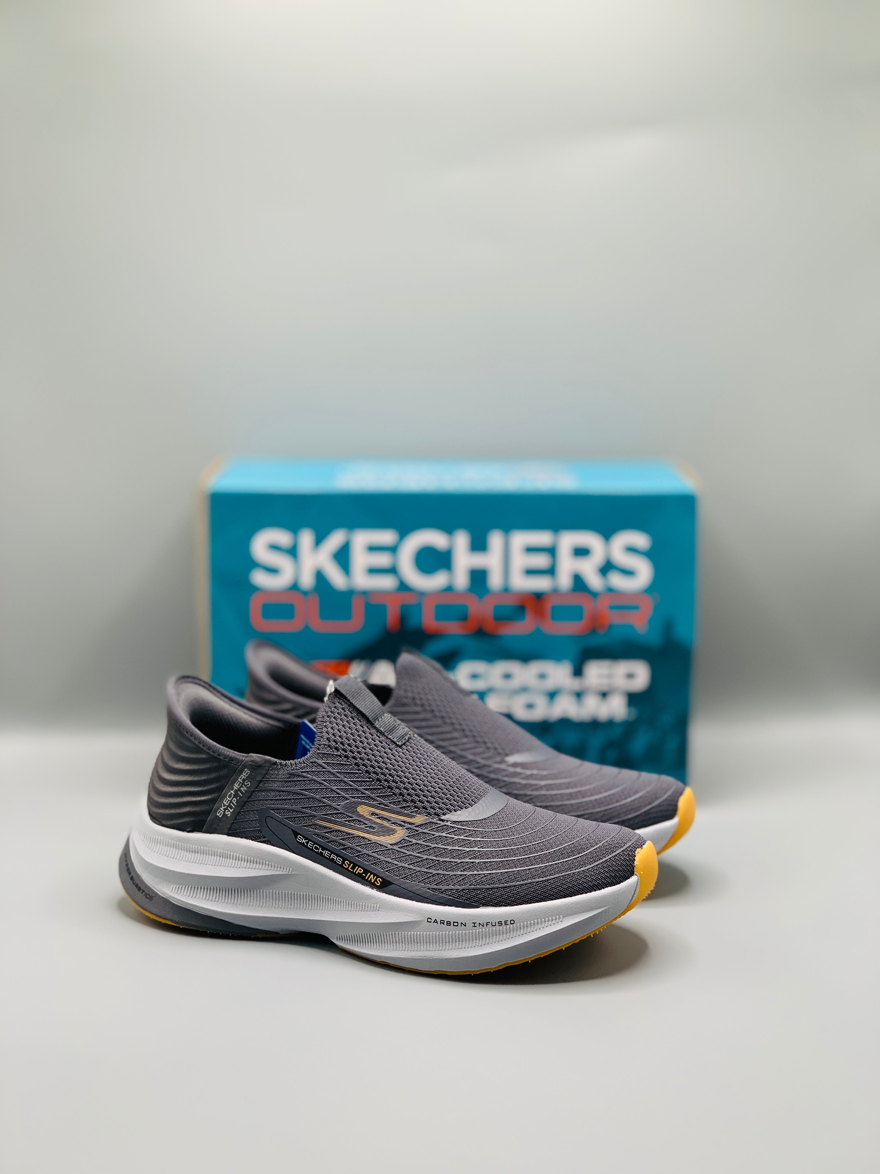 Sketchers Slip Ins Archfit "Carbon Infused" Dark Grey Most Comfortable Shoes