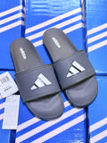 Adidas Adilette Slides - Grey & White