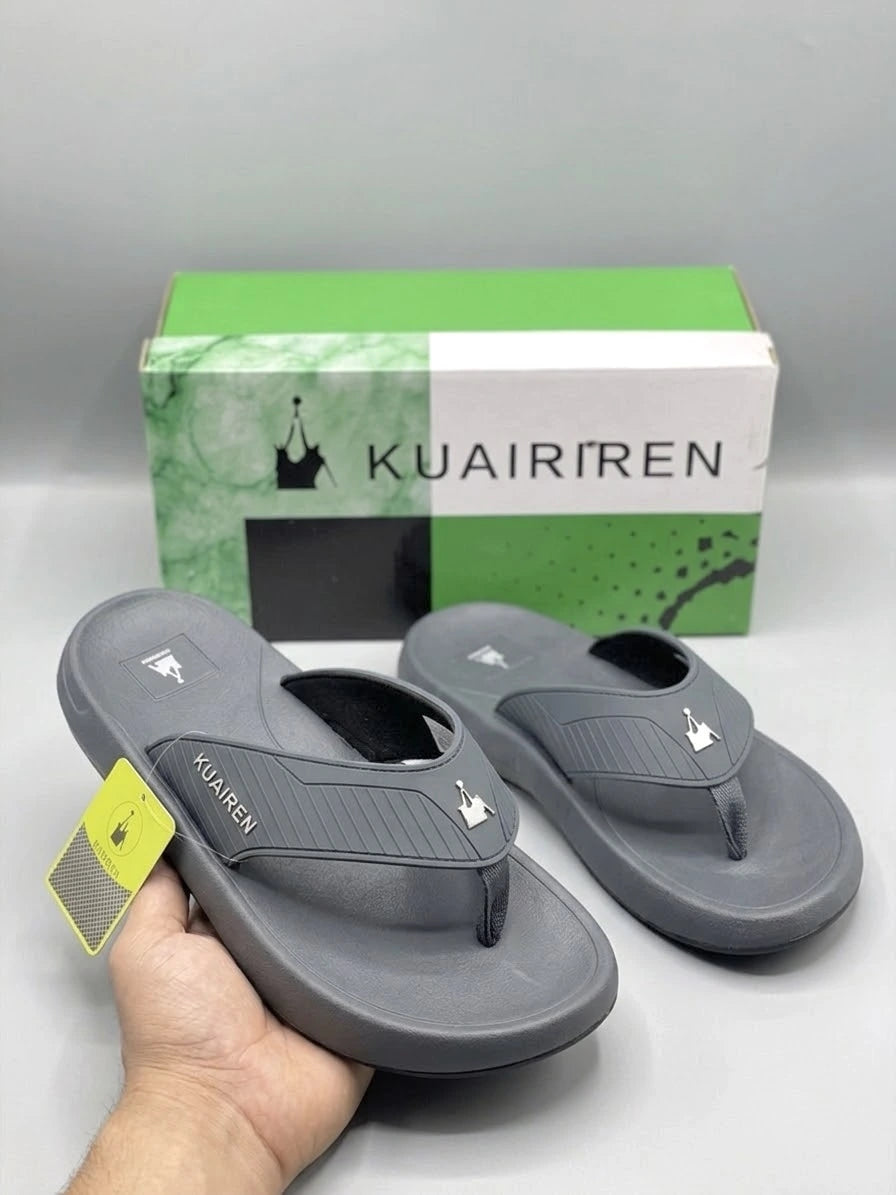 Kuairen Comfort Flip Flops Grey - hand held view