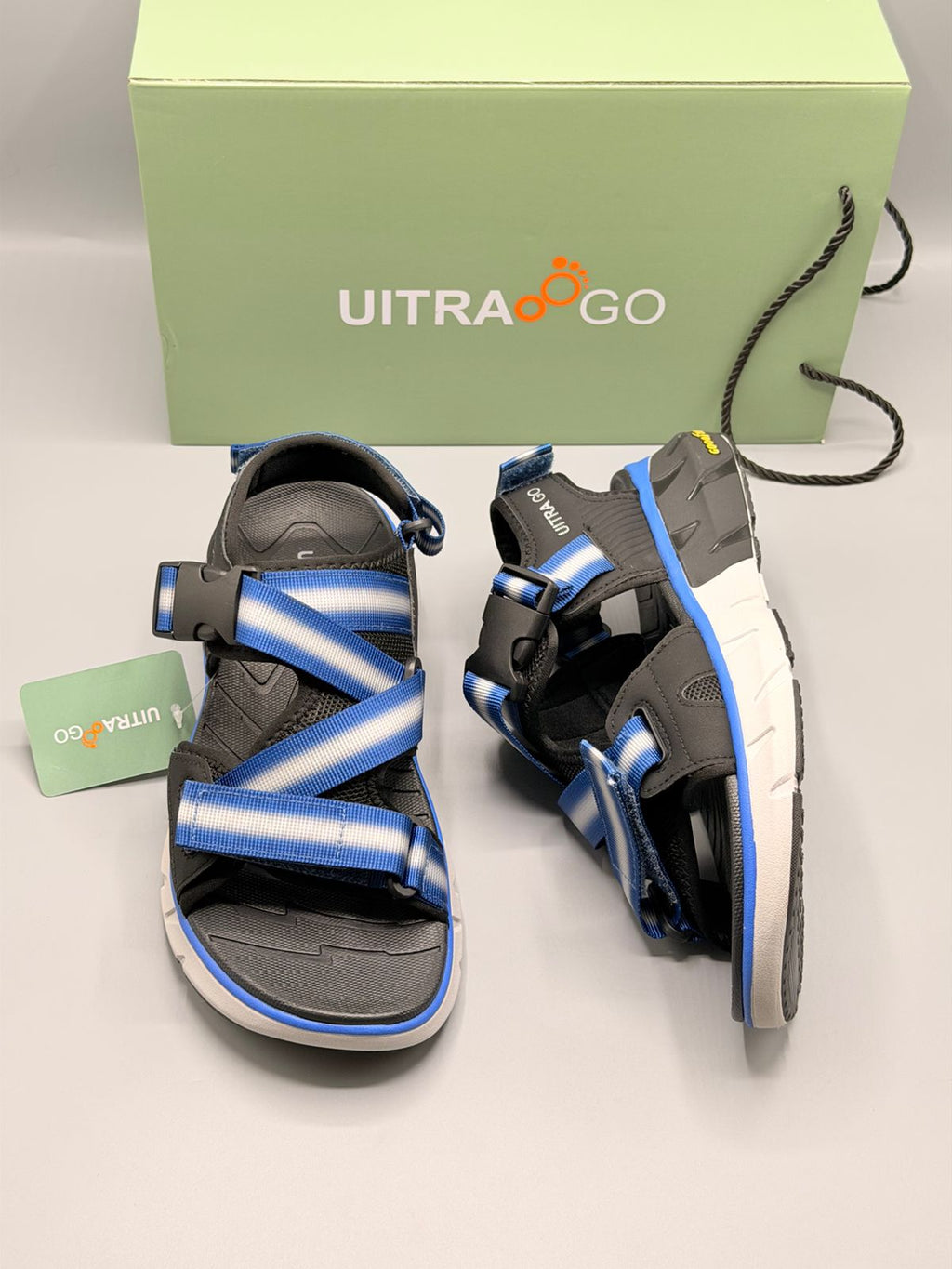 Ultra Go All Day Comfort Sandals with Adjustable Buckle Straps Blue - Kixons Store
