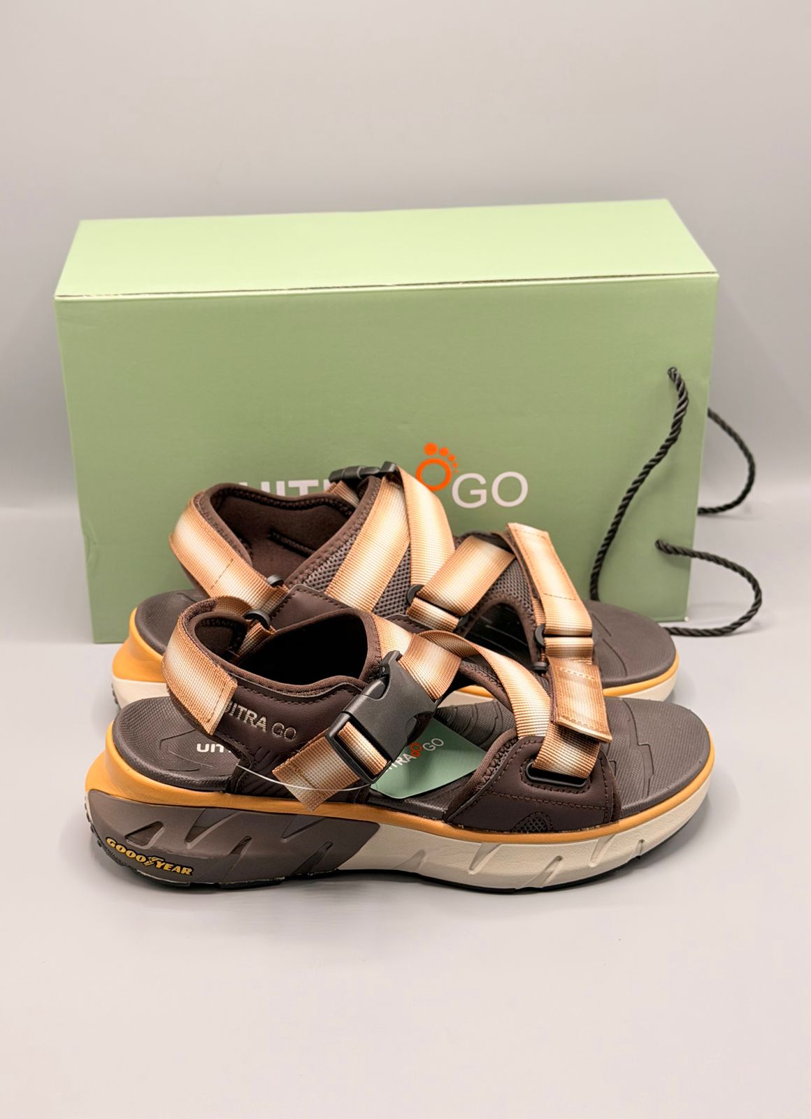 Ultra Go All Day Comfort Sandals with Adjustable Buckle Straps Brown