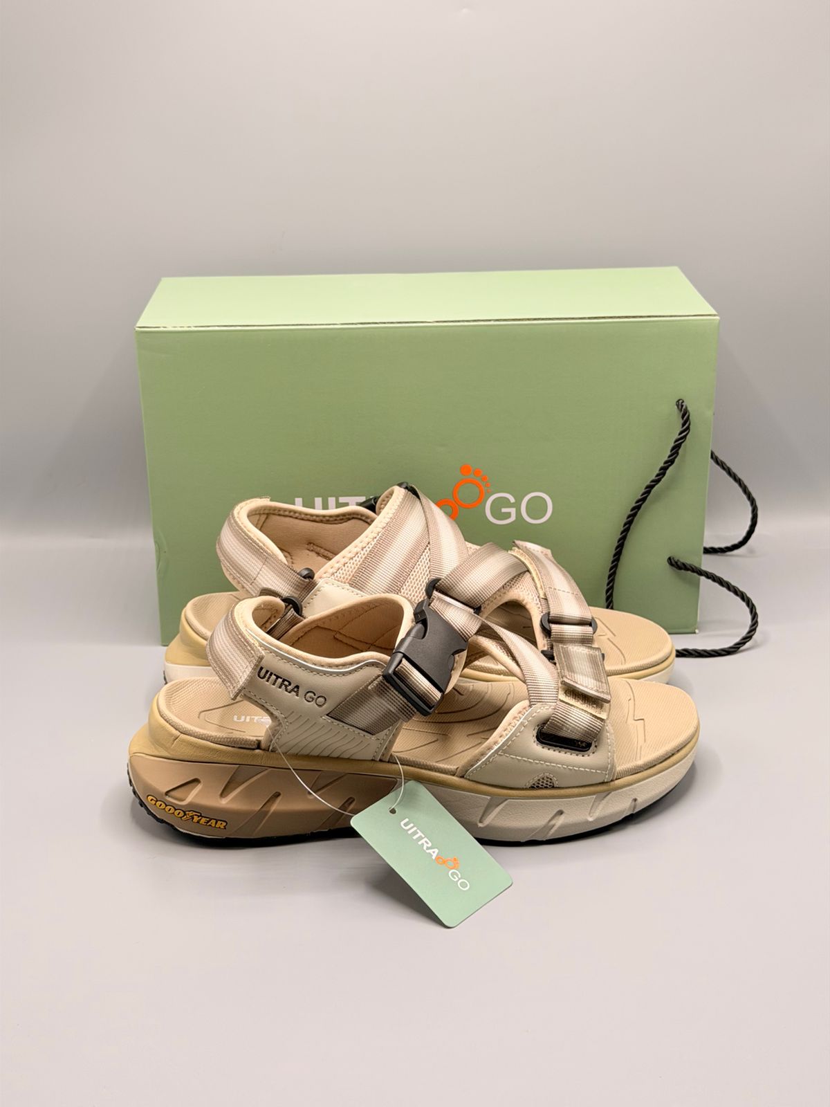 Ultra Go All Day Comfort Sandals with Adjustable Buckle Straps Khaki