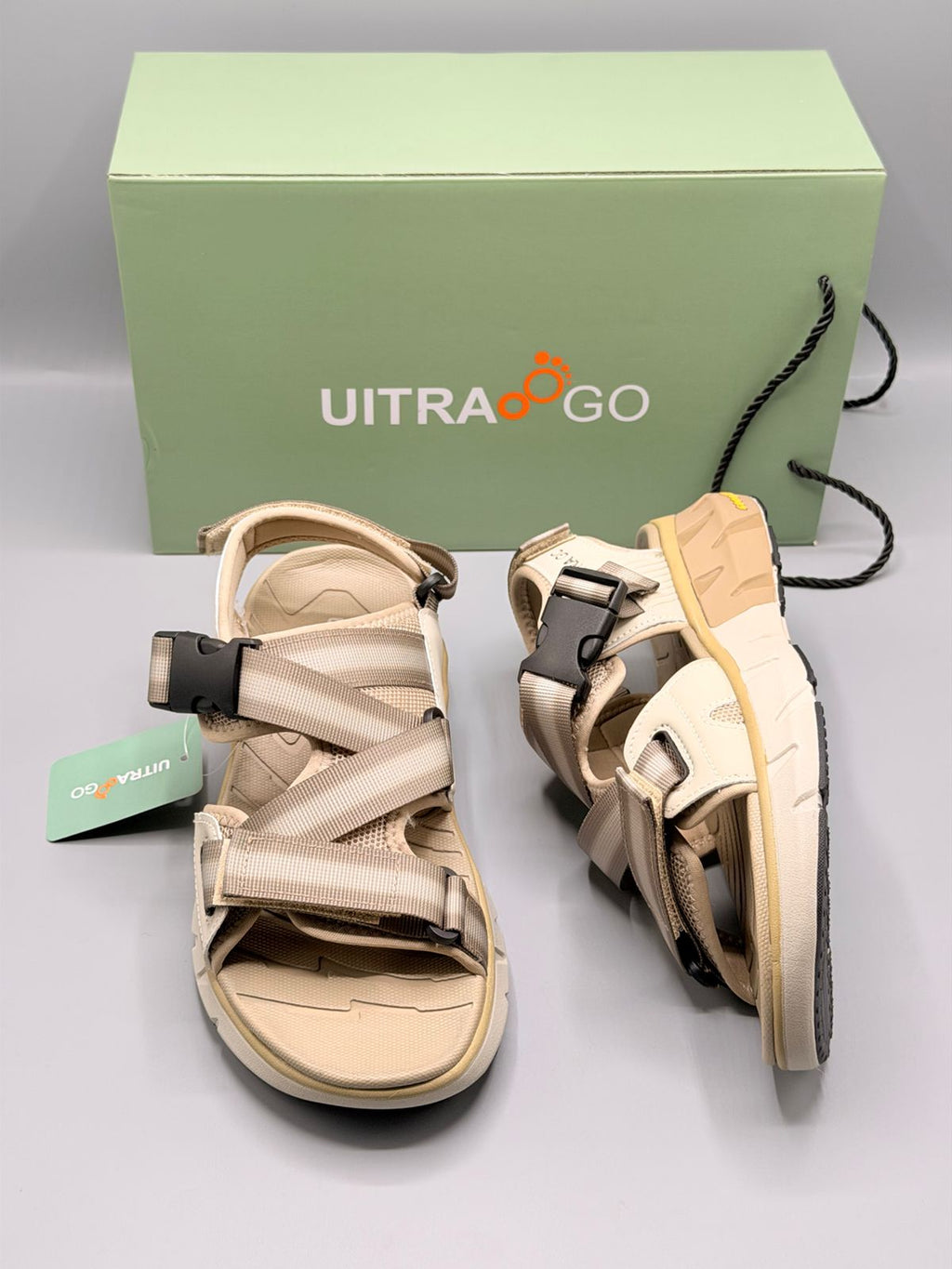 Ultra Go All Day Comfort Sandals with Adjustable Buckle Straps Khaki - Kixons Store