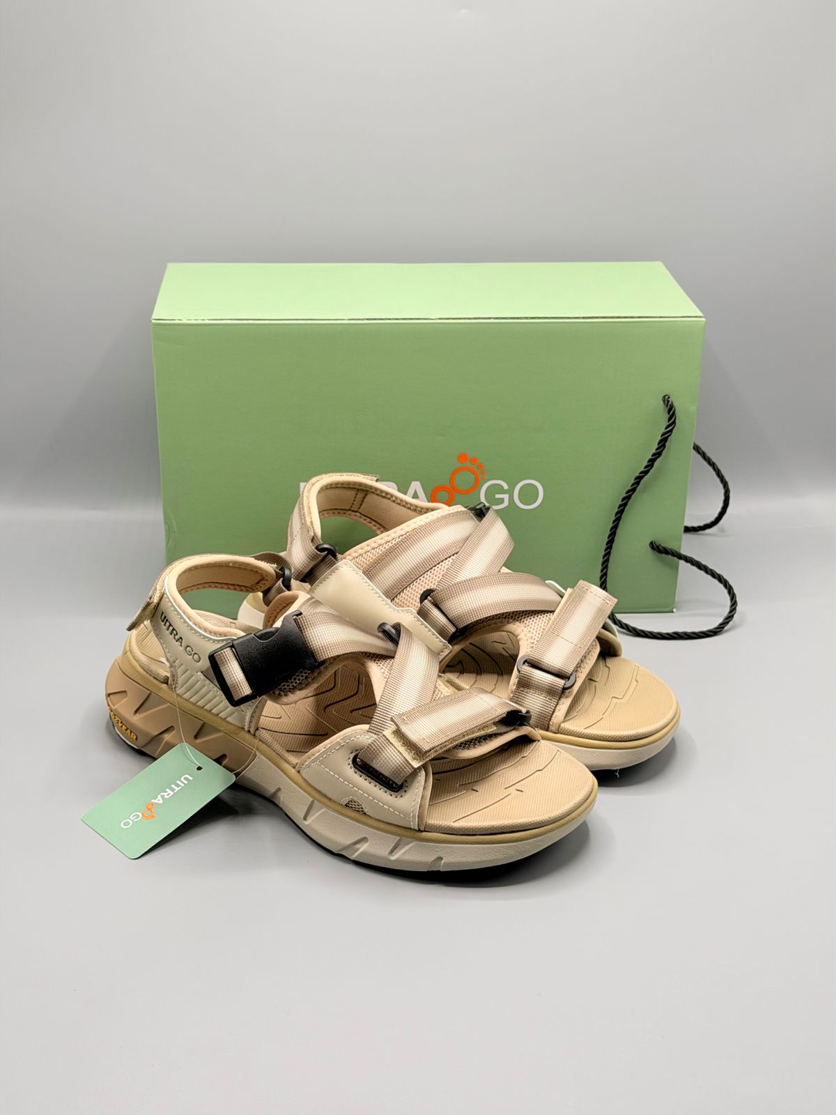 Ultra Go All Day Comfort Sandals with Adjustable Buckle Straps Khaki