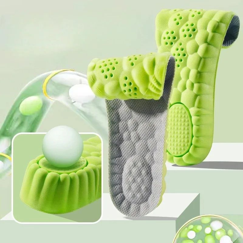 4D Massage Shoes Insoles Super Soft & Hightening Antibacterial Sweat Absorbent
