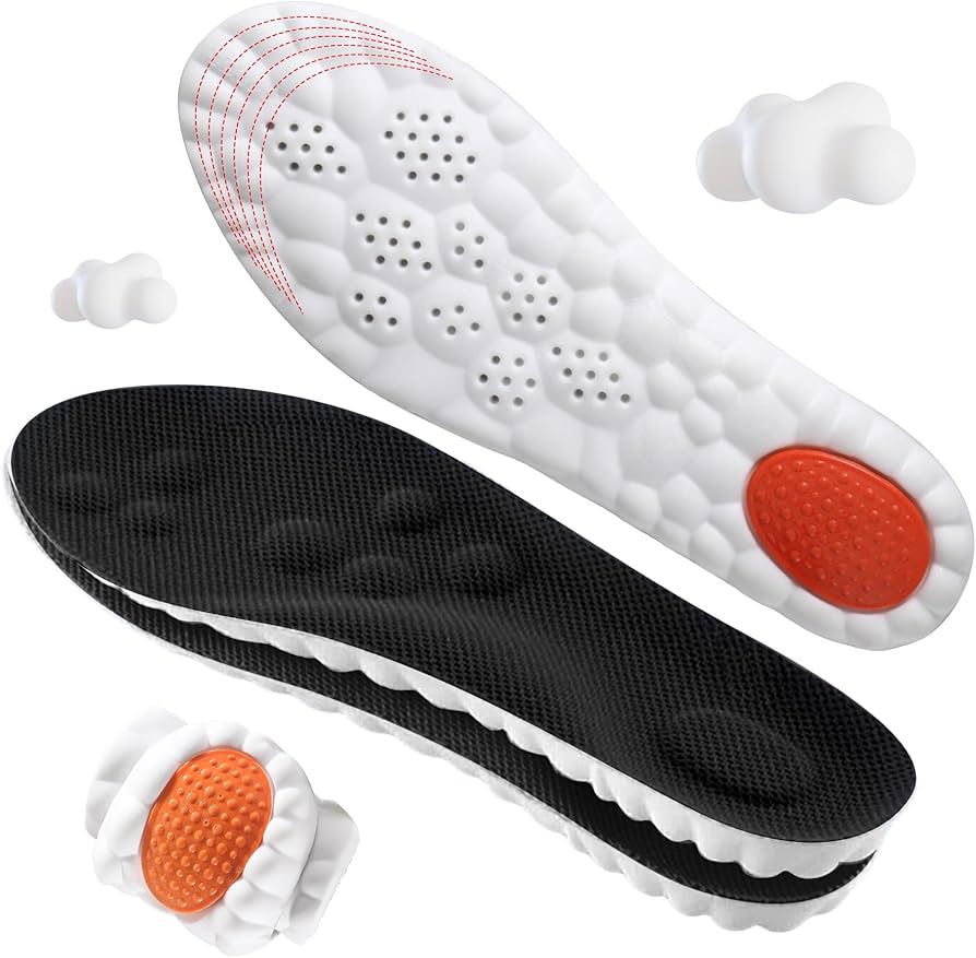 4D Cloud Comfort Insoles Feat Memory Foam Cushioning Arch Support
