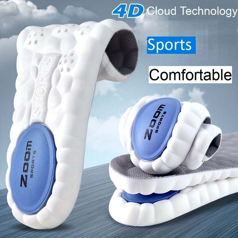4D Cloud Technology Sports Insoles Memory Foam Arch Support